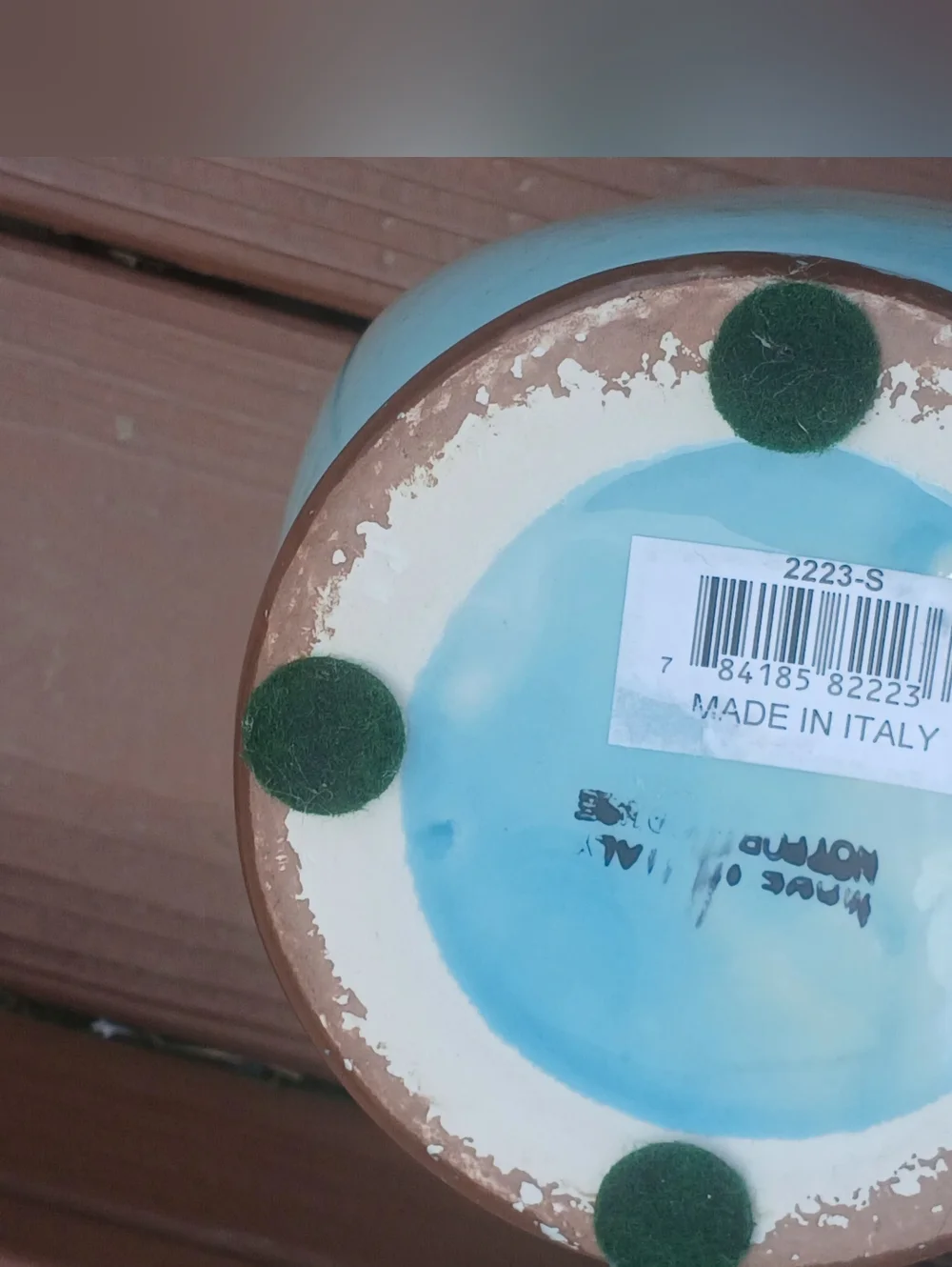 Distressed Turquoise Ceramic Vase